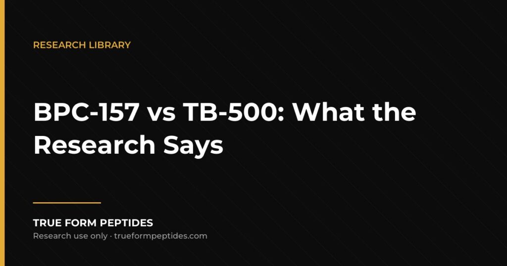 BPC 157 vs TB 500 research comparison True Form Peptides research library cover